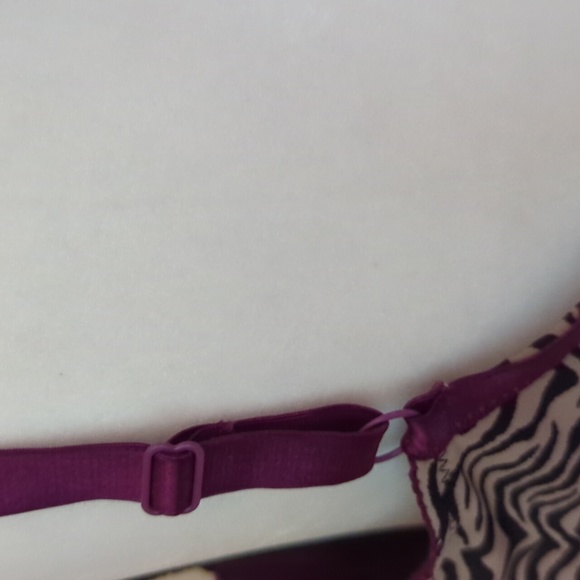 Lilyette Sweet Nothings Zebra Print Underwire Bra 40C Black Purple - Picture 14 of 15